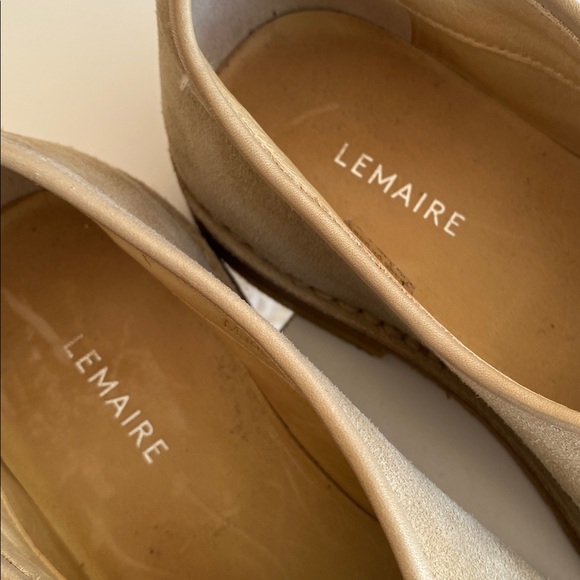 Lemaire | Beige Flat piped Suede Slippers Size 36 - Picture 2 of 8
